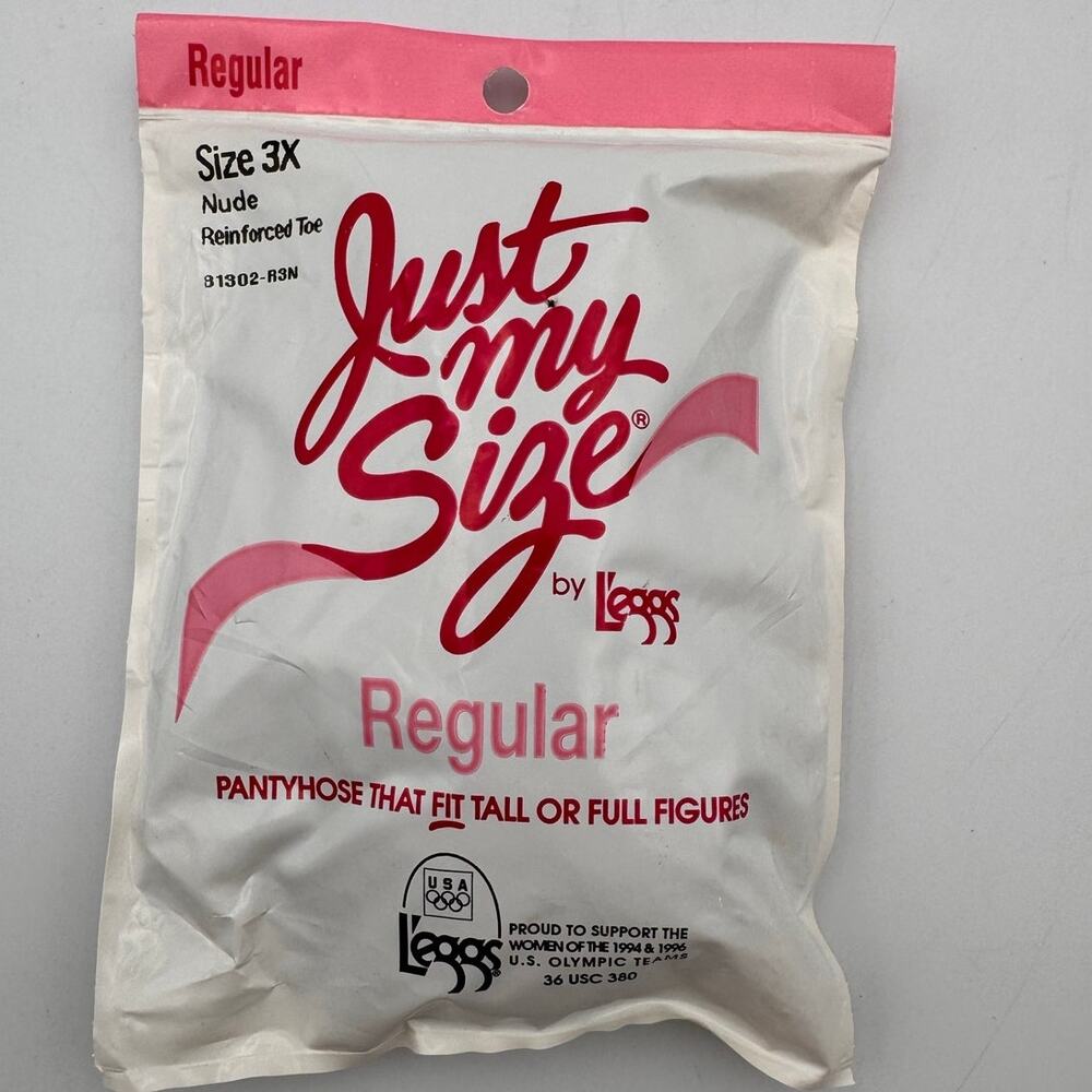 Vintage 90s Size 3X Just My Size By Leggs Nylon Nude Regular Pantyhose Stockings